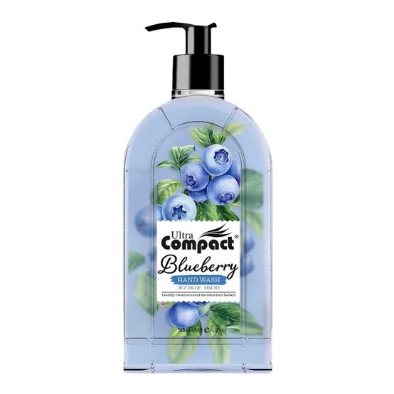 Compact, liquid soap, blueberry