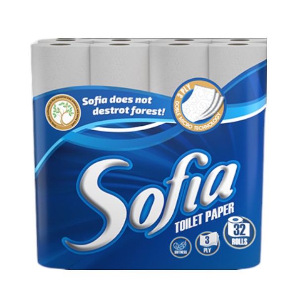 Toilet paper 3-ply 32 rolls Sofia